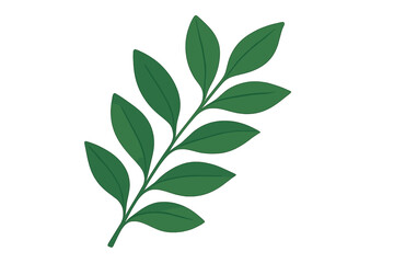 Poster - Green leafy branch with multiple leaves, showcasing a vibrant natural design suitable for various artistic uses