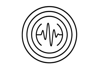 Poster - Sound wave graphic illustrating rhythm and frequency patterns in a simple yet striking design, created digitally with clean lines