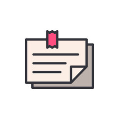 Poster - Two Pastel Notes Secured With Tape Ready For Important Information