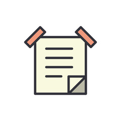 Poster - Illustration Of A Paper Sheet Fixed With Tape With Folded Corner