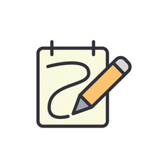 Poster - Illustration Of A Notepad And Pencil For Creative Writing Session