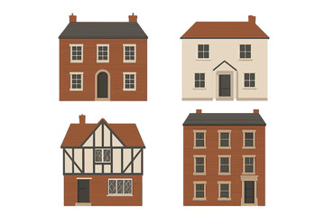 Poster - Various styles of residential houses showcased in a simple and clear layout with unique architectural designs
