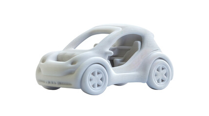 Poster - 3D-printed smart car with embedded tech, Transparent background, PNG file