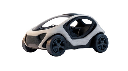 Poster - 3D-printed smart car with embedded tech, Transparent background, PNG file