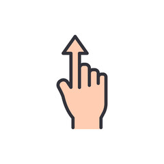 Poster - Digitally Rendered Hand Swiping Upwards Towards Success And Growth