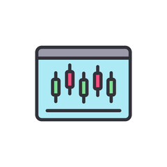 Poster - Graphical Representation Of Financial Market Trading Indicators On Screen