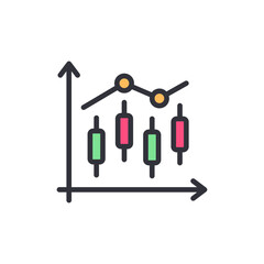 Poster - Stylized Candlestick Chart Illustrating Financial Market Fluctuations