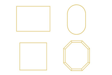 Poster - Geometric shapes displayed in a minimalist design featuring rectangles, ovals, squares, and octagons on a clean background