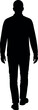 © Vector World - Man Walking Silhouette: Pedestrian, Urban Commuter