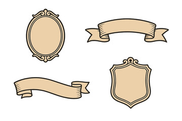 Poster - Decorative blank labels and banners suitable for design projects and creative uses