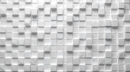 white texture background of 3d squares. the squares have slight height variation, and are arranged i