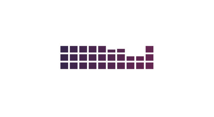 Poster - A graphical representation of an equalizer with purple squares on a white background in a horizontal line