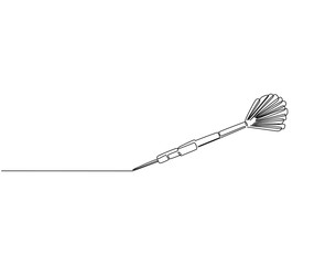 Fototapete - Continuous one line drawing of darts. One line drawing illustration of darts. Business target, bullseye concept single line. Editable outline