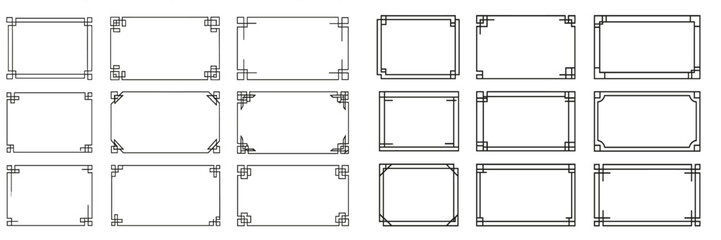 Poster - Stylish outline designs suitable for framing artwork in a creative space or gallery setting
