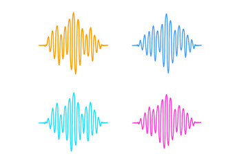 Poster - Colorful sound wave patterns represent music and audio dynamics in modern design