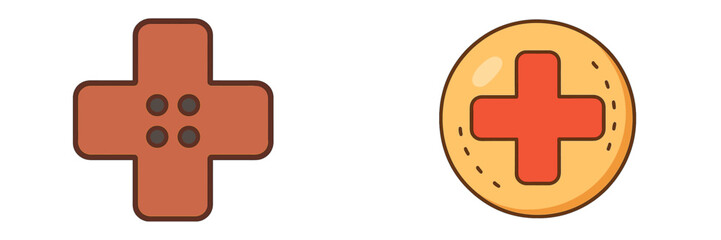 Poster - Creative design of game controller buttons featuring various shapes and colors in a modern style