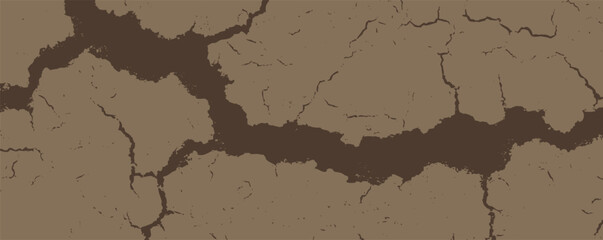 Aufkleber - Cracked earth texture during drought showcasing stark patterns and dry soil conditions in a barren landscape