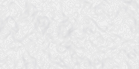 Poster - modern white and grey wavey curve line contour map design featuring  topography minimalist white background.