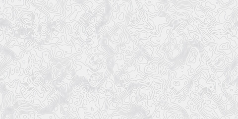 Poster - modern white and grey wavey curve line contour map design featuring  topography minimalist white background.