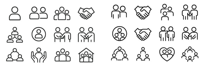 Poster - Various collaborative and community support icons representing teamwork, partnership, and connection