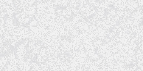Poster - modern white and grey wavey curve line contour map design featuring  topography minimalist white background.