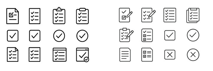 Poster - Checklists and icons depicting tasks and progress in a minimalist design for various applications