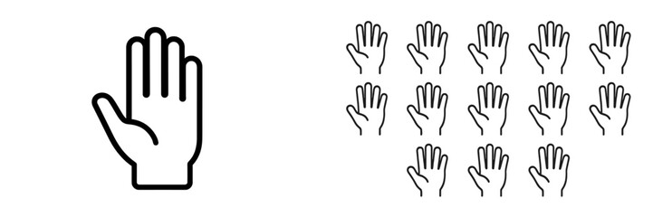 Aufkleber - Gestures of communication with open hands illustrated in a minimalistic design on a white background