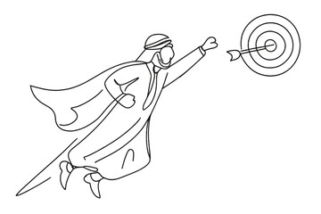 Aufkleber - Individual in traditional attire aiming for a target in a concept of focus and achievement