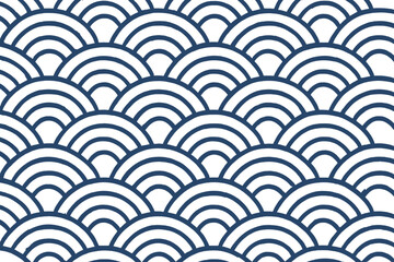 Aufkleber - Elegant wave pattern decorates surface in calming blue and white colors for serene atmosphere