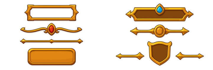Aufkleber - Decorative gold and colored banners and borders for use in digital design projects
