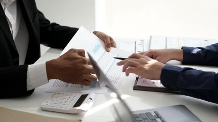 Poster - Team of Businesspeople meeting analysis statistics brainstorm working on business statistics and marketing plans together planning success strategy