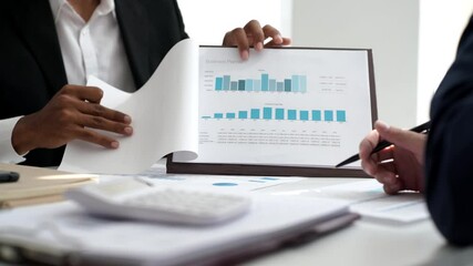 Poster - Team of Businesspeople meeting analysis statistics brainstorm working on business statistics and marketing plans together planning success strategy