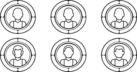 Fototapete - Avatar Profile Icon Flat Vector for Login Account and Dashboard Interface