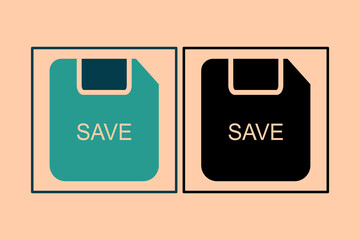 Poster - Save icon. icon related to UI elements. suitable for web site, app, user interfaces,element, printable etc. solid icon style. simple vector design editable