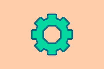 Poster - Settings icon. icon related to UI elements. suitable for web site, app, user interfaces,element, printable etc. flat line icon style. simple vector design editable