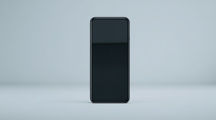 Poster - Sleek Smartphone Design: A studio shot of a modern smartphone showcases a polished, black device on a clean background, emphasizing its elegant and minimalist design.