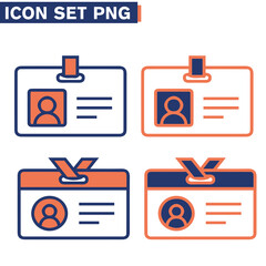 Poster - set icon icona della carta d'identità imposta il disegno su sfondo trasparente - illustrazioni tesse