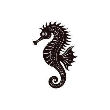 Elegant Seahorse Illustration A Detailed Vector Graphic Design