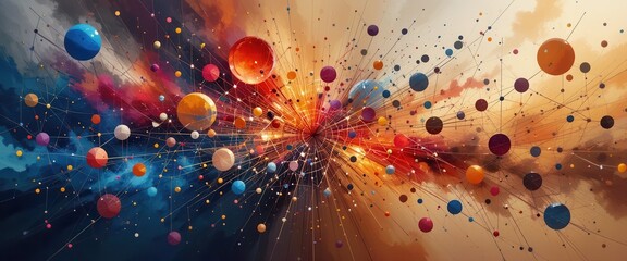 Poster - Colorful cosmic abstract design for modern computer backgrounds