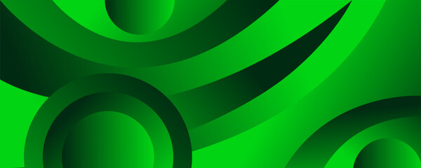 Aufkleber - Green abstract background gradient wave shape circle concept design. Vector illustration