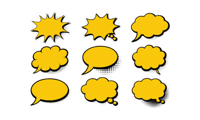 Fototapete - Vector illustration of a comic-style speech bubble collection featuring distinct bubble designs,  Each bubble should be filled with a vibrant, easily editable and scalable.