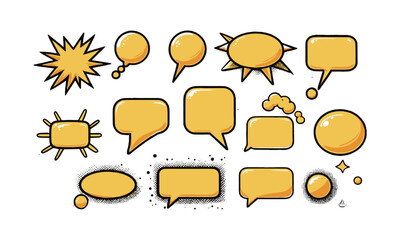 Fototapete - Vector illustration of a comic-style speech bubble collection featuring distinct bubble designs,  Each bubble should be filled with a vibrant, easily editable and scalable.