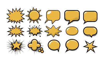 Fototapete - Vector illustration of a comic-style speech bubble collection featuring distinct bubble designs,  Each bubble should be filled with a vibrant, easily editable and scalable.