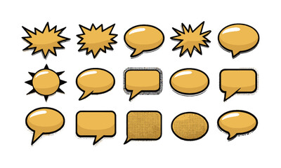 Fototapete - Vector illustration of a comic-style speech bubble collection featuring distinct bubble designs,  Each bubble should be filled with a vibrant, easily editable and scalable.