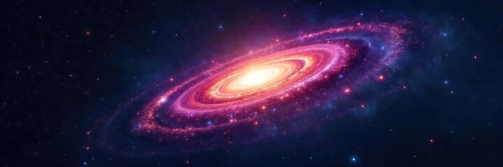 Wall Mural - a lone galaxy swirls in the vast emptiness of space, stars scattered like cosmic dust its isolation 