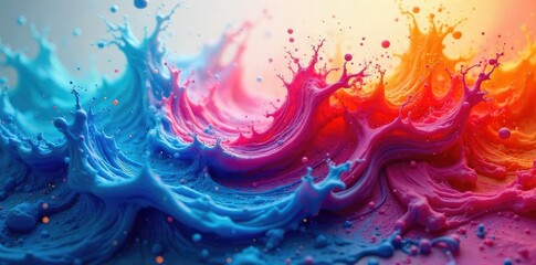 Wall Mural - A vibrant timelapse of swirling, colorful paint capturing the dynamic energy and fluidity of life in motion , life, lively