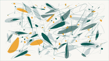Poster - Abstract forms interweave subtly across minimal composition scene detail