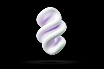 Poster - Abstract Iridescent Helix Form Floating in Dark Background
