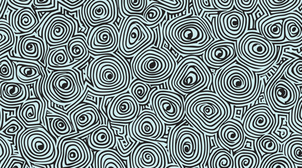 Poster - Swirls repeating curve black backdrop seamless abstract design