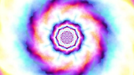 Poster - 3D kaleidoscope mandala abstract background of trippy art psychedelic trance to open third eye with visuals energy chakra futuristic audiovisual